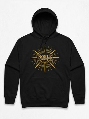 Black, gold embroidered emblem